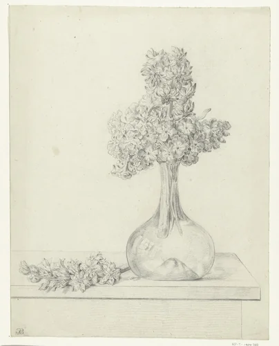 Flowers in a Vase by Jean Bernard, drawing, 1810-1815