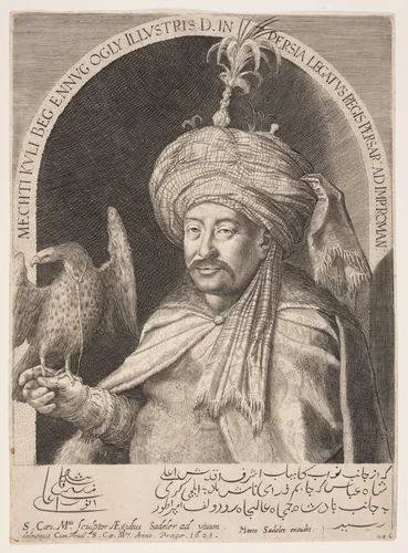 Mechti Kuli Beg (Mehdi Quli Beg), Persian Ambassador in Prague by Aegidius Sadeler, print, 1605