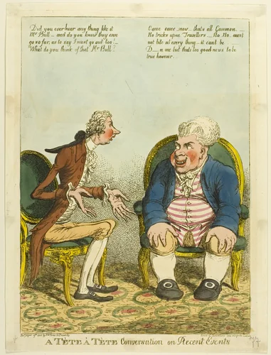 A Tète à Tète Conversation on Recent Events by Charles Williams, print, 1805