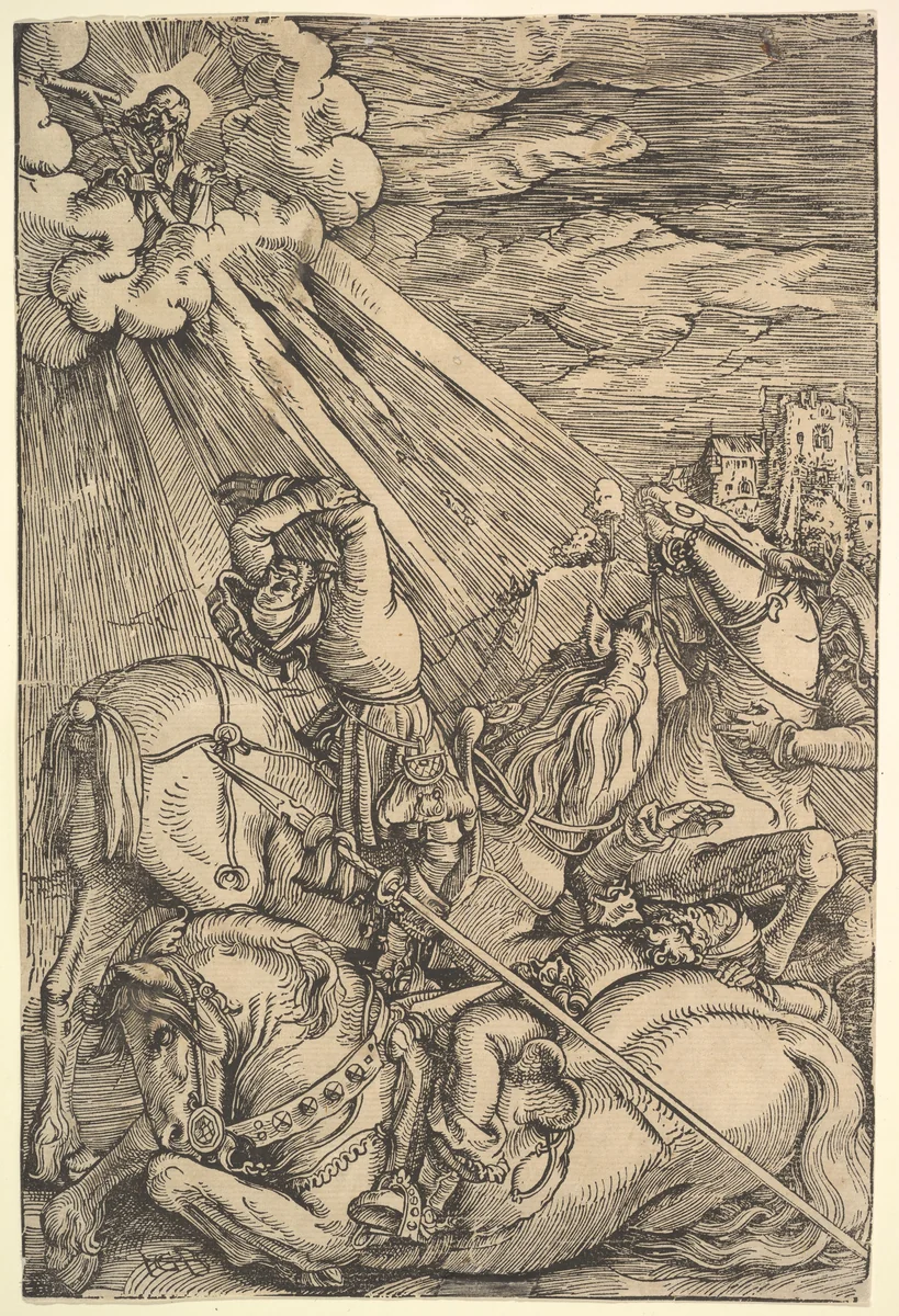 Conversion of Paul by Hans Baldung, print, 1509-1519