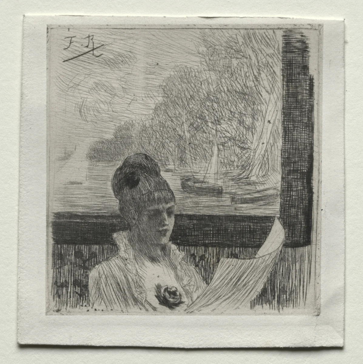 Young Woman by Félicien Rops, print, 1844-1854