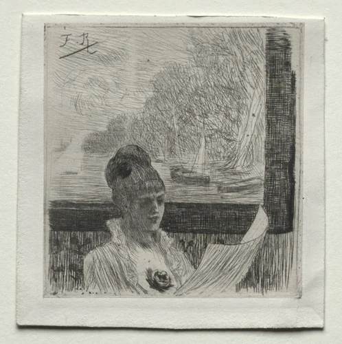 Young Woman by Félicien Rops, print, 1844-1854