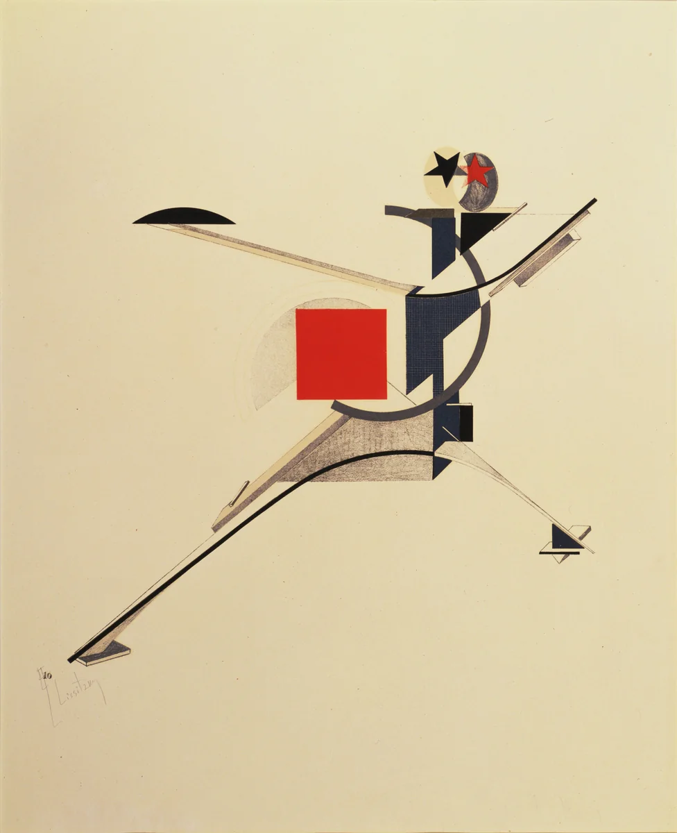 The New Man (Neuer) from Figurines: The Three-Dimensional Design of the Electro-Mechanical Show Victory over the Sun (Figurinen, die Plastische Gestaltung der elektro-mechanischen Schau Sieg über die Sonne) by El Lissitzky, print, 1920