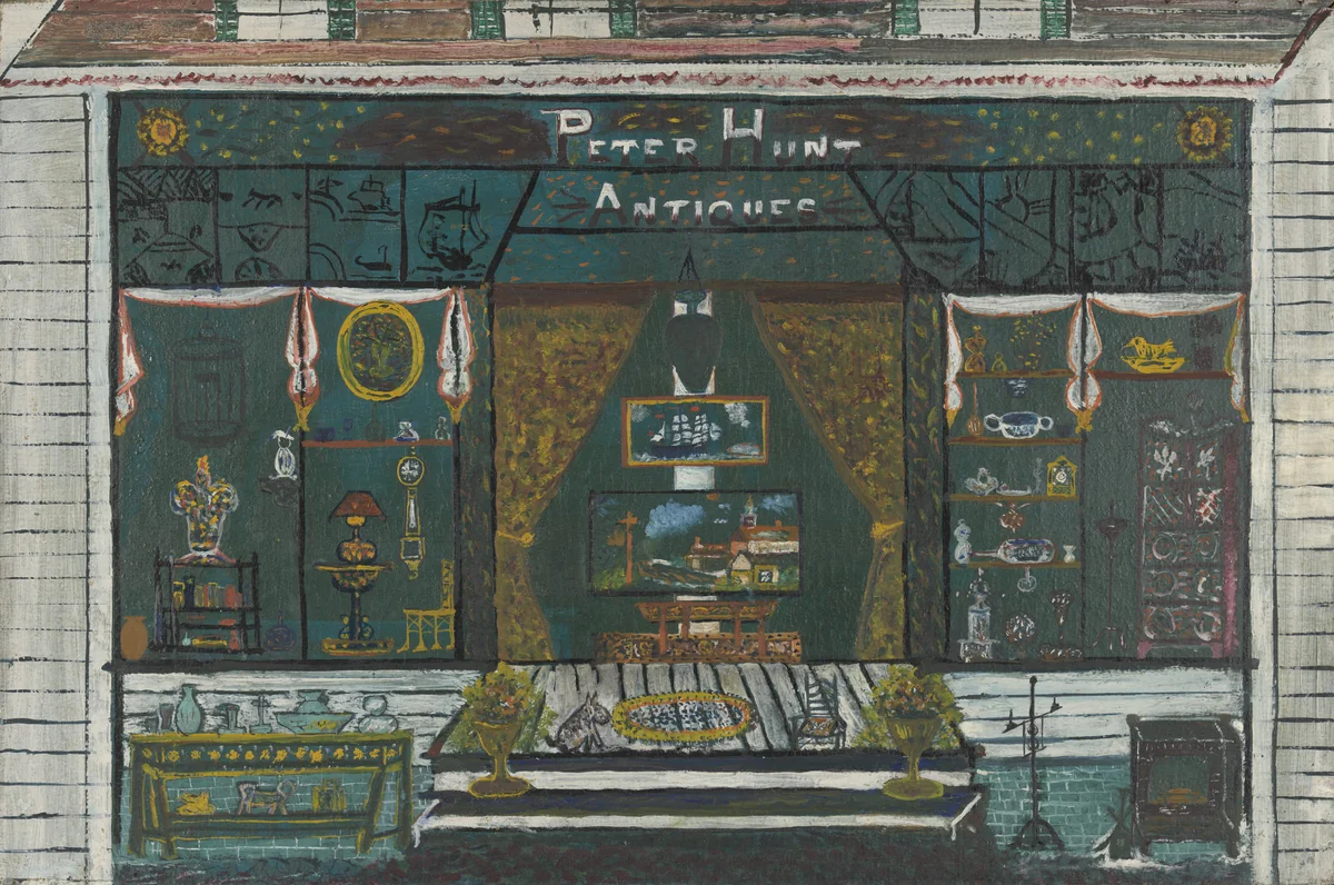 Peter Hunt's Antique Shop by Edward Hunt, painting, 1930