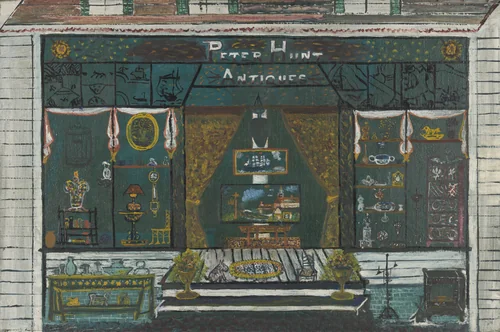 Peter Hunt's Antique Shop by Edward Hunt, painting, 1930