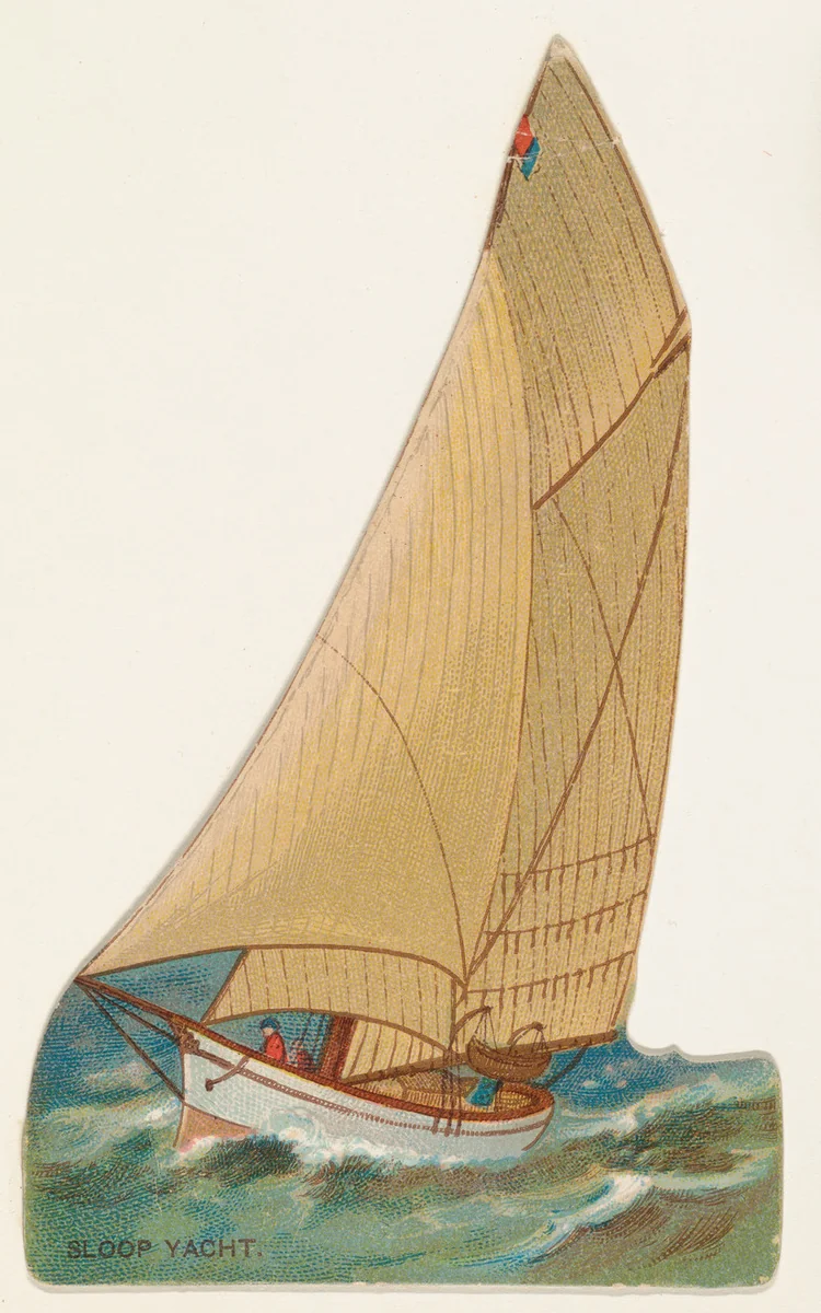 Sloop Yacht, from the Types of Vessels series (N139) issued by Duke Sons & Co. to promote Honest Long Cut Tobacco by W. Duke, Sons & Co., print, 1889