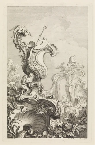 Plate from Book of Vases by Jacques de La Joue the Younger, print, 1700-1800