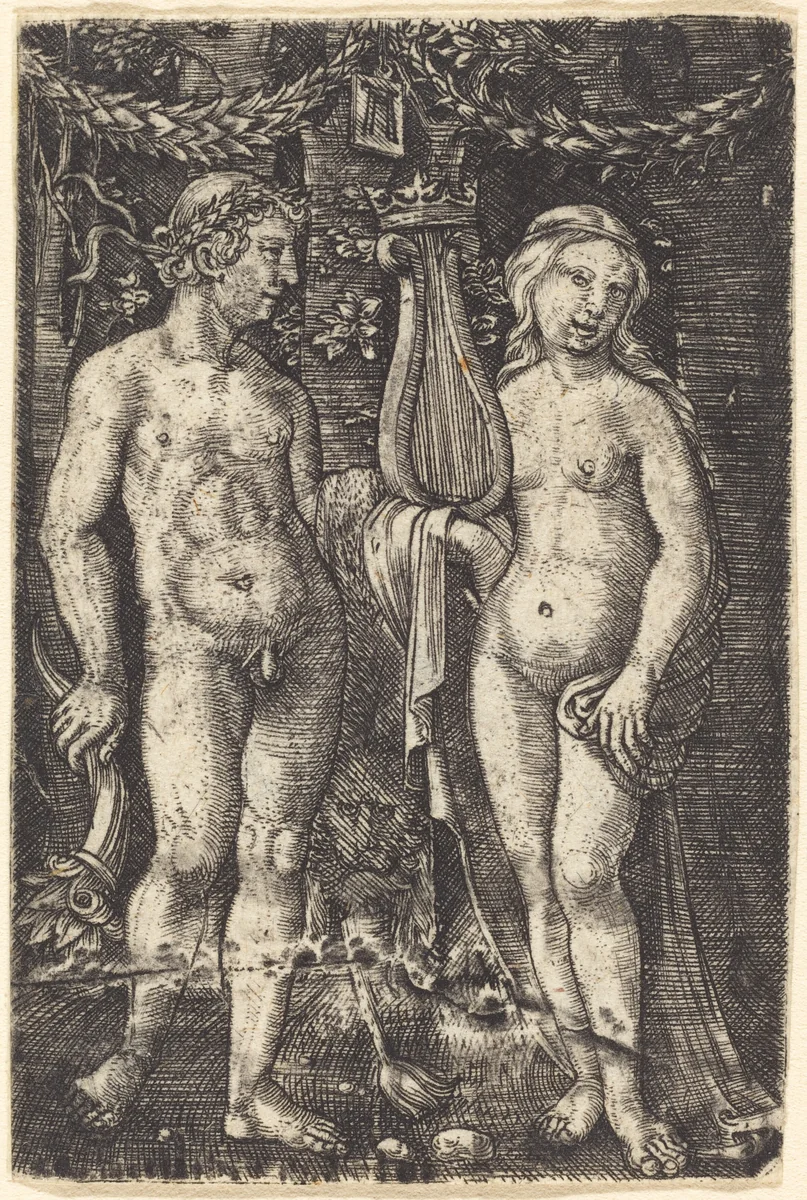 Hercules and a Muse by Albrecht Altdorfer, print, 1520-1525