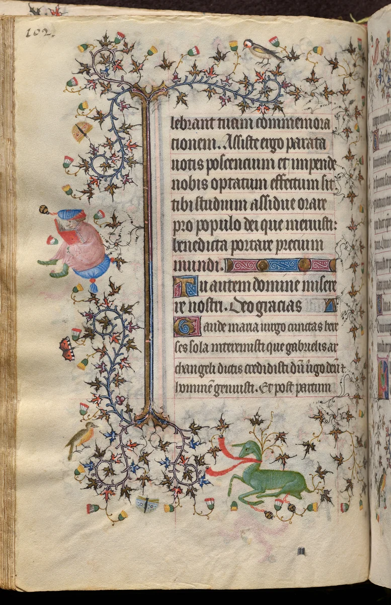 Hours of Charles the Noble, King of Navarre (1361-1425): fol. 51v, Text by Master of the Brussels Initials and Associates, book, 1400-1410