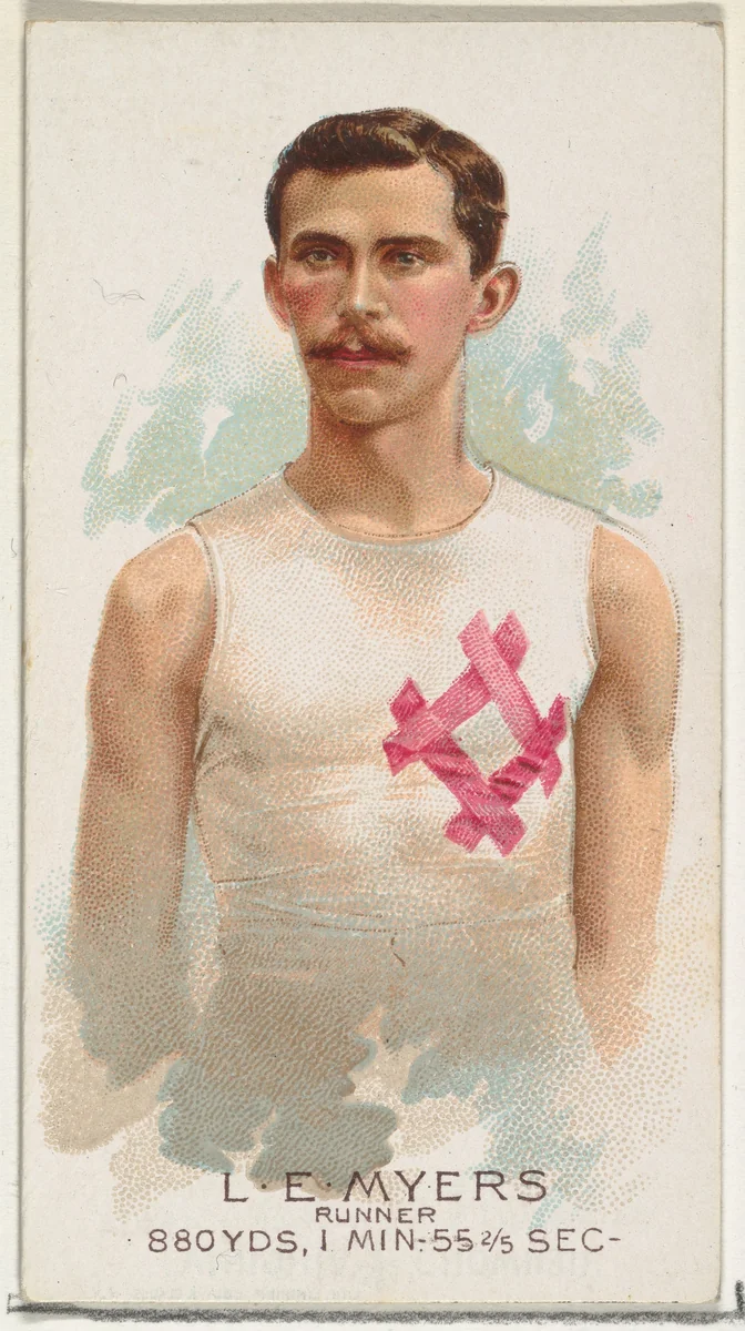 L.E. Myers, Runner, from World's Champions, Series 2 (N29) for Allen & Ginter Cigarettes by Allen & Ginter, print, 1888
