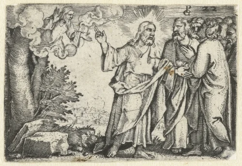 Christus bewijst zijn discipelen dat hij zoon van God is by Unknown, print, 1534-1535