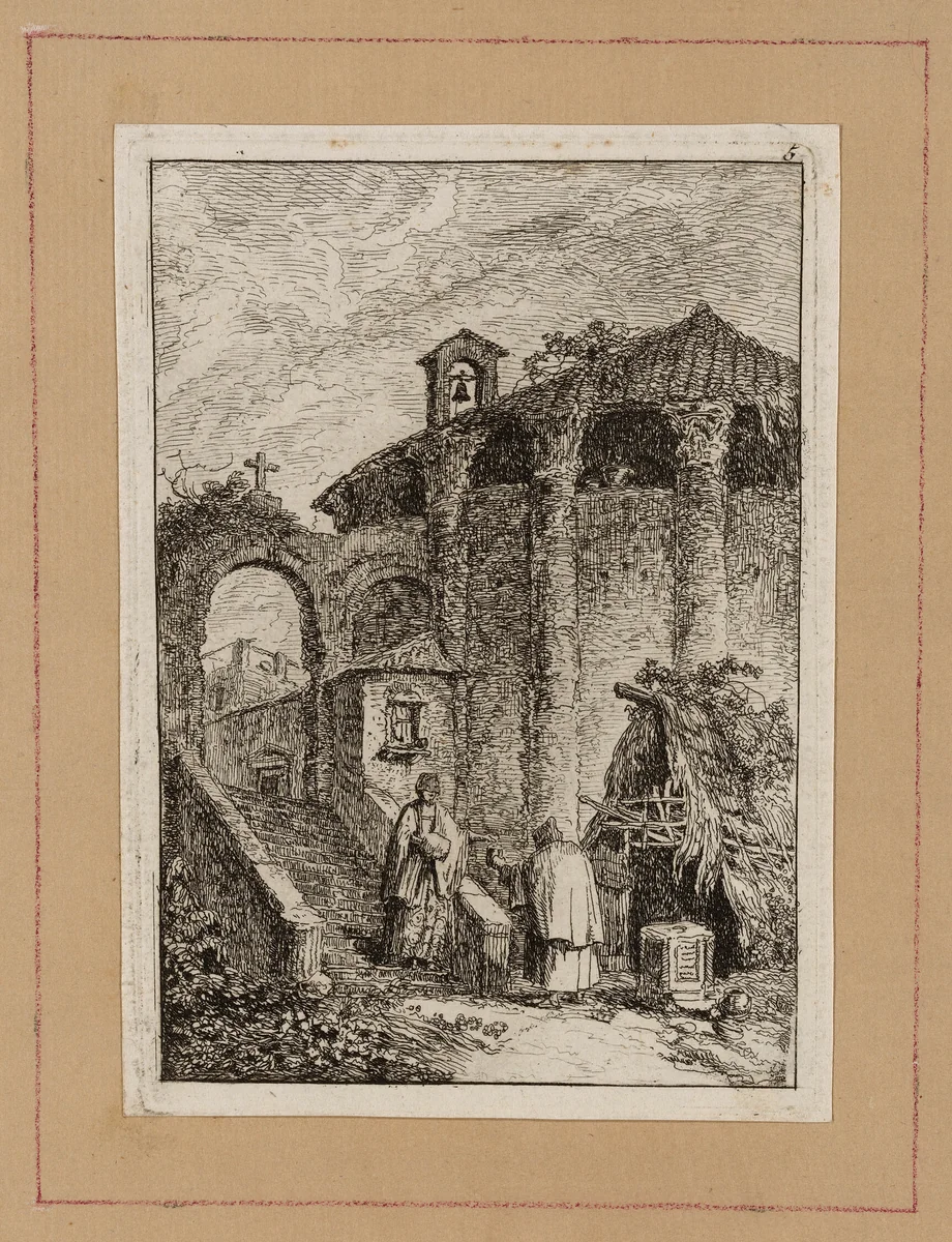 Plate Five from Evenings in Rome by Hubert Robert, print, 1763-1764