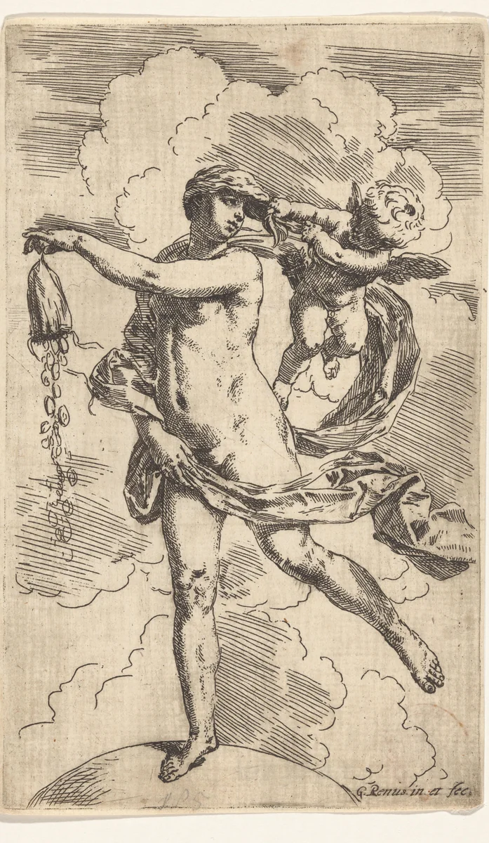 Fortuna by Simone Cantarini, print, 1622-1648