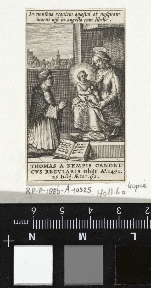 Thomas à Kempis Maria met het Christuskind aanbiddend by anonymous, print, 1626-1676