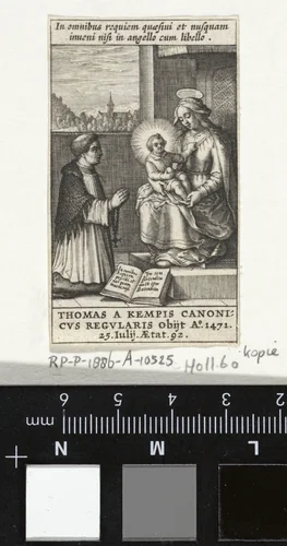 Thomas à Kempis Maria met het Christuskind aanbiddend by anonymous, print, 1626-1676