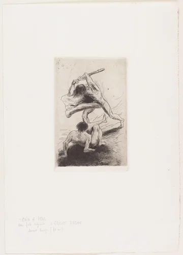 Cain and Abel (Caïn et Abel) by Odilon Redon, print, 1886