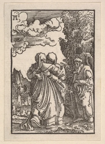 Visitation, from "The Fall and Salvation of Mankind Through the Life and Passion of Christ" by Albrecht Altdorfer, print, 1500-1538