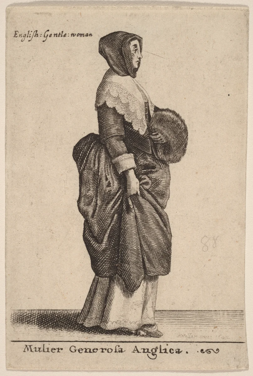 Mulier Generosa Anglica by Wenceslaus Hollar, print, 1642