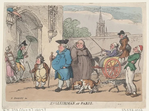 Englishman at Paris by Thomas Rowlandson, print, 1807