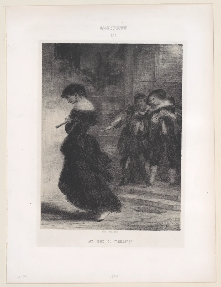 Les joies du mensonge by Narcisse Virgile Diaz de la Peña, print, 1830-1876