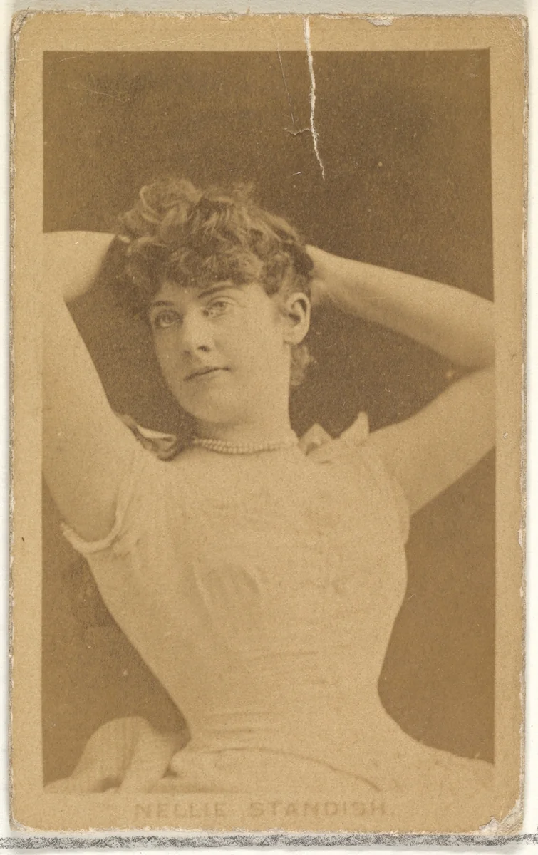 Nellie Standish, from the Actors and Actresses series (N45, Type 1) for Virginia Brights Cigarettes by Allen & Ginter, photograph, 1885-1891