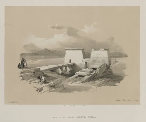 Egypt and Nubia, Volume I: Temple of Wady Saboua, Nubia by Louis Haghe, print, 1846
