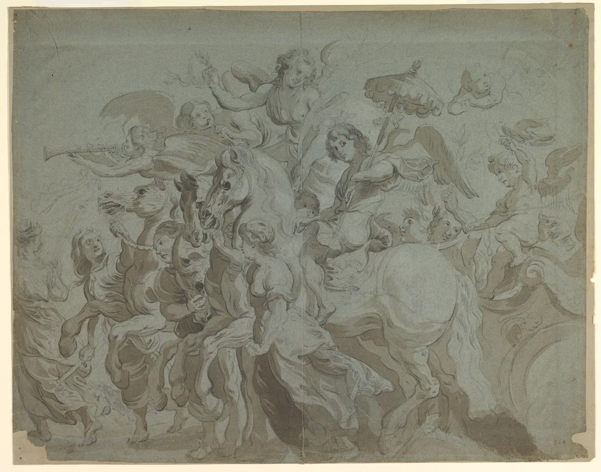 Triumph of the Eucharist by anonymous, drawing, 1640-1660