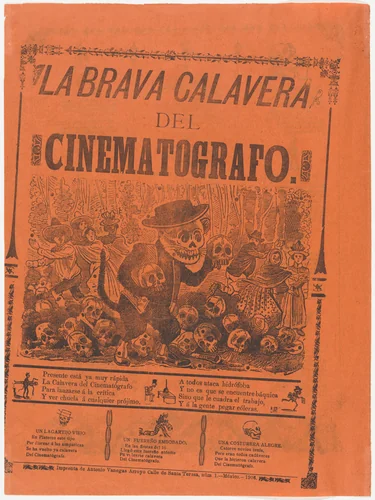 The brave cinematographer skeleton by José Guadalupe Posada, print, 1906