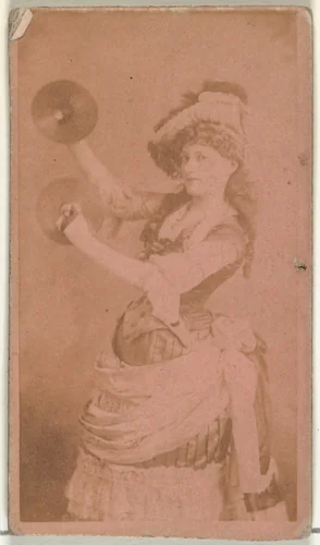 [Actress playing two cymbals], from the Actors and Actresses series (N145-8) issued by Duke Sons & Co. to promote Duke Cigarettes by W. Duke, Sons & Co., photograph, 1890-1895