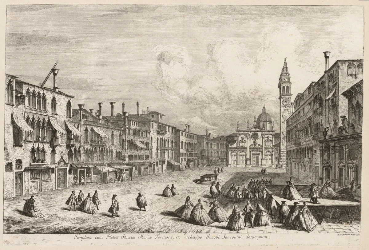 Views of Venice: S. Maria Formosa by Michele Marieschi, print, 1741