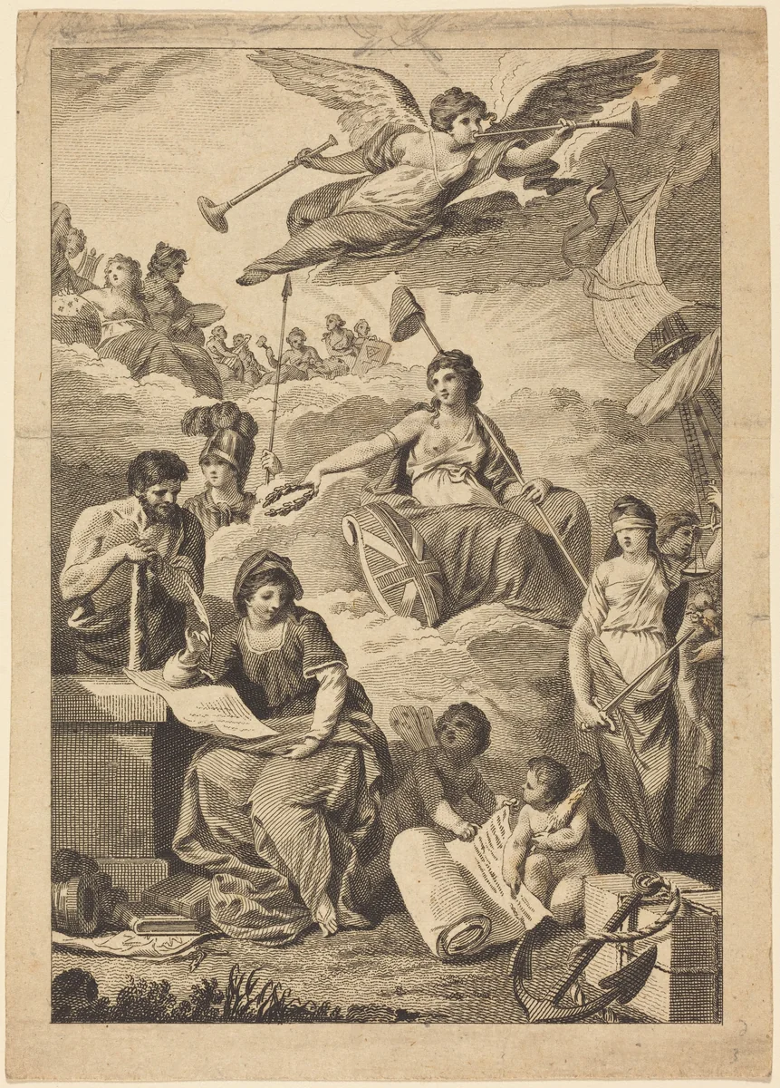 Britannia Crowning History by Charles Grignion
Conrad Martin Metz, print, 1780-1800