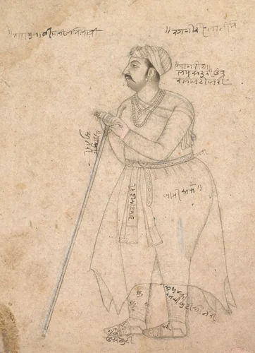 Portrait of Maharaja Rai Singh of Bikaner (reigned 1574-1612) by Nur Muhammad, painting, 1585-1595