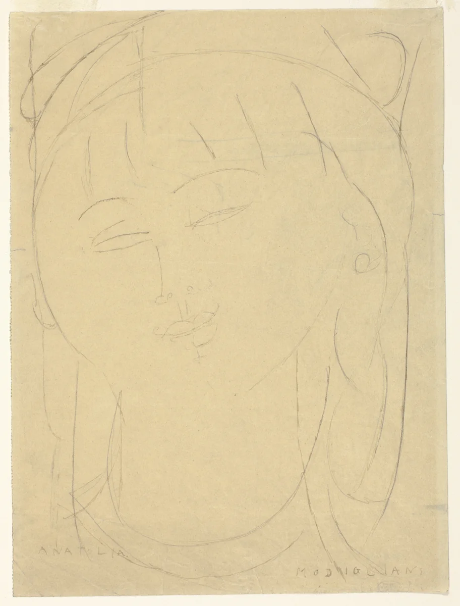 Head of Anatolia by Amedeo Modigliani, drawing, 1900-1920