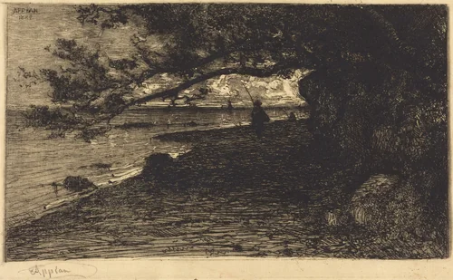 A Villefranche-sur-Mer by Adolphe Appian, print, 1882