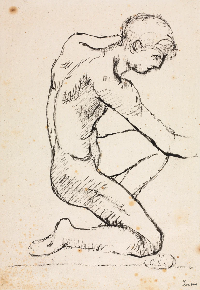 Study of a Male Nude by Aristide Maillol, drawing, 1902-1912