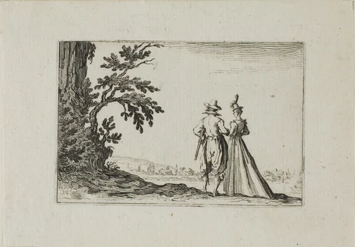 The Promenade, from The Caprices by Jacques Callot, print, 1617-1627