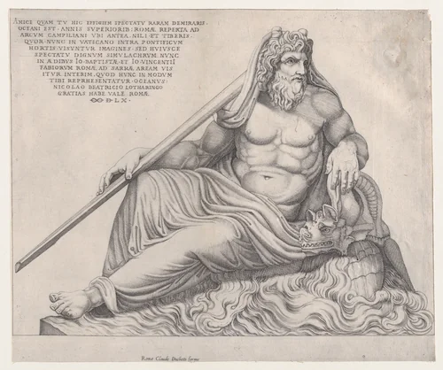 The Ocean God, from "Speculum Romanae Magnificentiae" by Nicolas Beatrizet, print, 1560