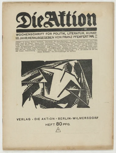 Die Aktion, vol. 8, no. 25/26 by Stanislaw Kubicki
A. Krapp
Franz Wilhelm Seiwert
Karl Schmidt-Rottluff
Otto Freundlich, periodical, 1918