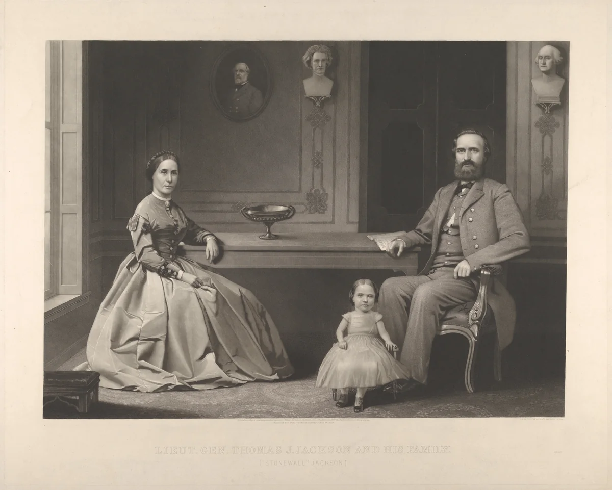 Lieutenant General Thomas J. Jackson and His Family ("Stonewall Jackson") by William Sartain, print, 1866