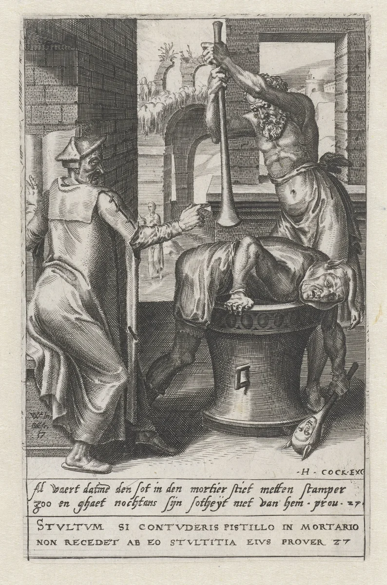 Niets kan dwaasheid verhelpen by Unknown, print, 1557