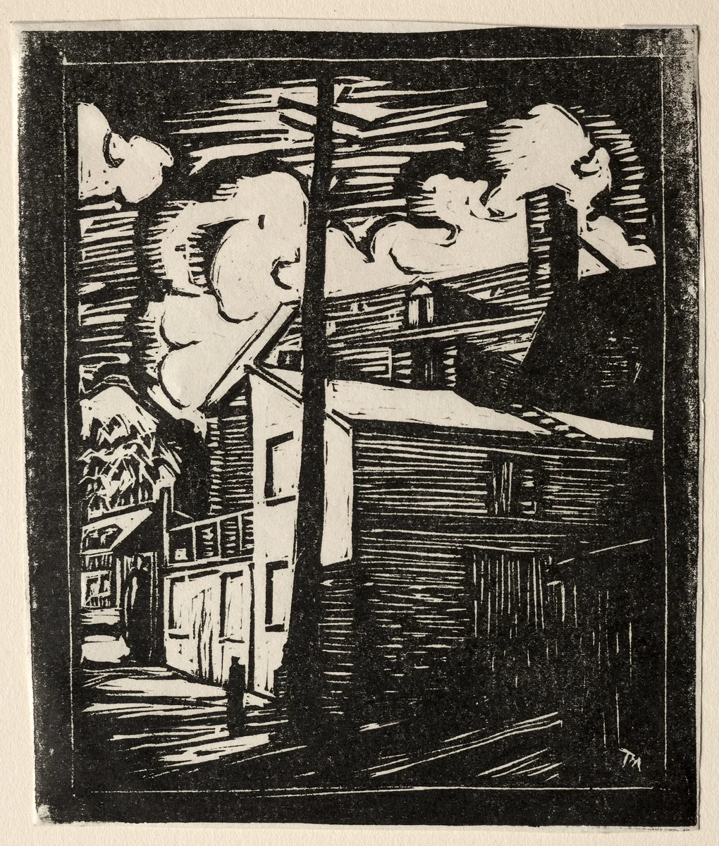 Quebec Buildings by Thomas Morrison Marker, print, 1929