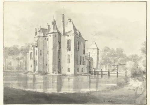 View of Huis Moersbergen, Seen from the North-east by Roelant Roghman, drawing, 1646-1647