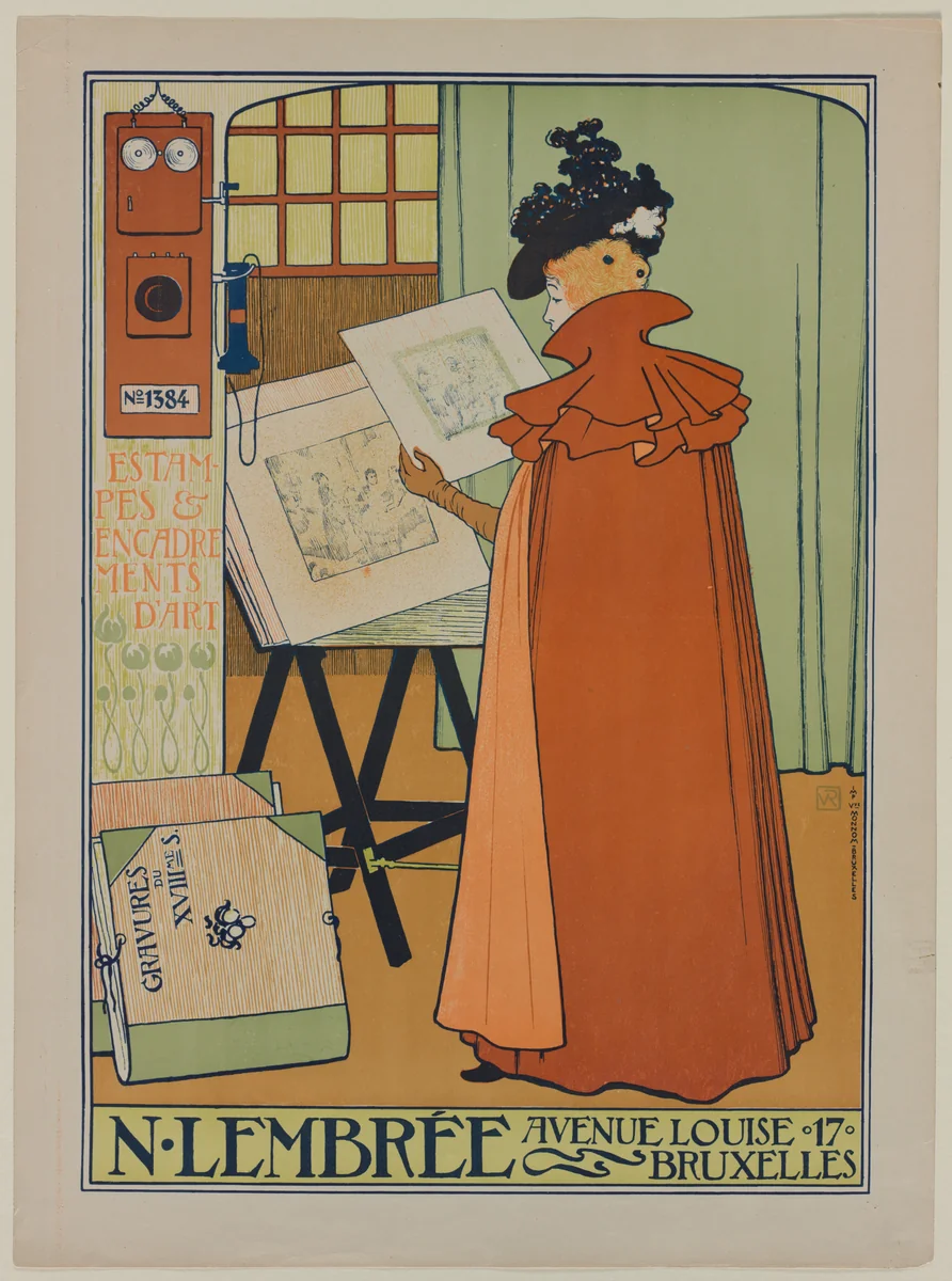 Poster for the Lembrée Gallery by Theo van Rysselberghe, print, 1897