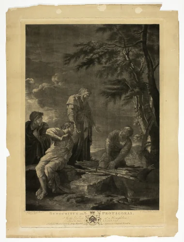 Democritus and Protagoras by Salvator Rosa, print, 1778