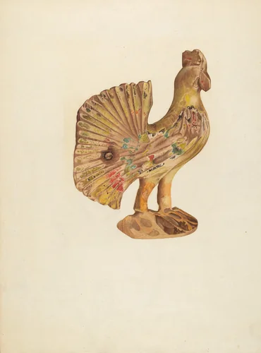 Wooden Chicken by Frances Cohen, index of american design, 1935-1942