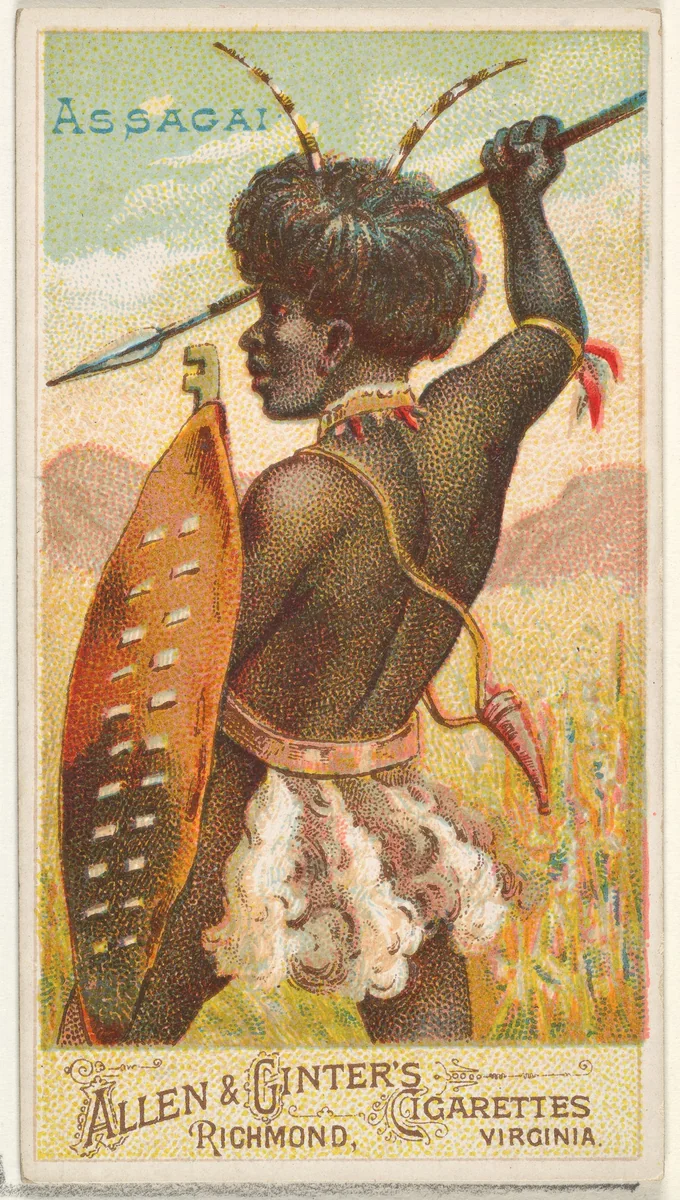 Assagai, from the Arms of All Nations series (N3) for Allen & Ginter Cigarettes Brands by Allen & Ginter, print, 1887