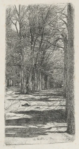 Path in Parco delle Cascine (Un viale interno delle Cascine) by Giovanni Fattori, print, 1850-1900