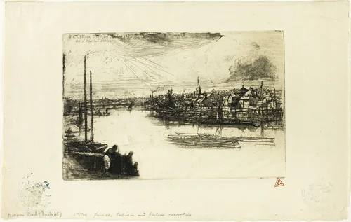 Battersea Reach by Francis Seymour-Haden, print, 1863