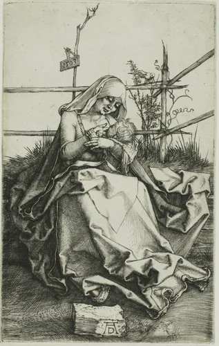 Madonna on a Grassy Bank by Albrecht Dürer, print, 1503