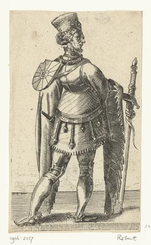 Portret van Robrecht I de Fries, graaf van Vlaanderen by Adriaen Matham, print, 1620